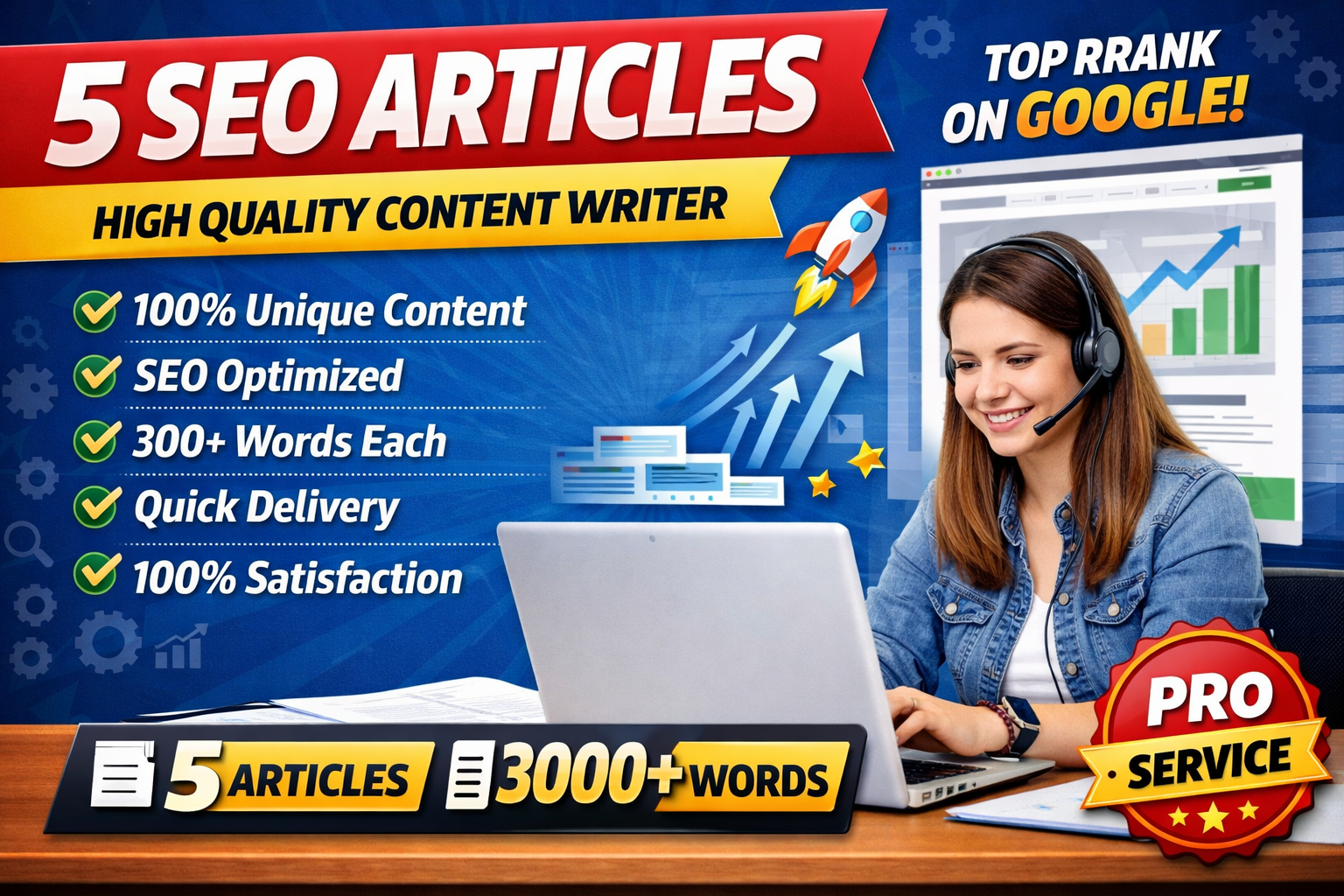 I will write 5 SEO articles and website content (high quality content writer)
