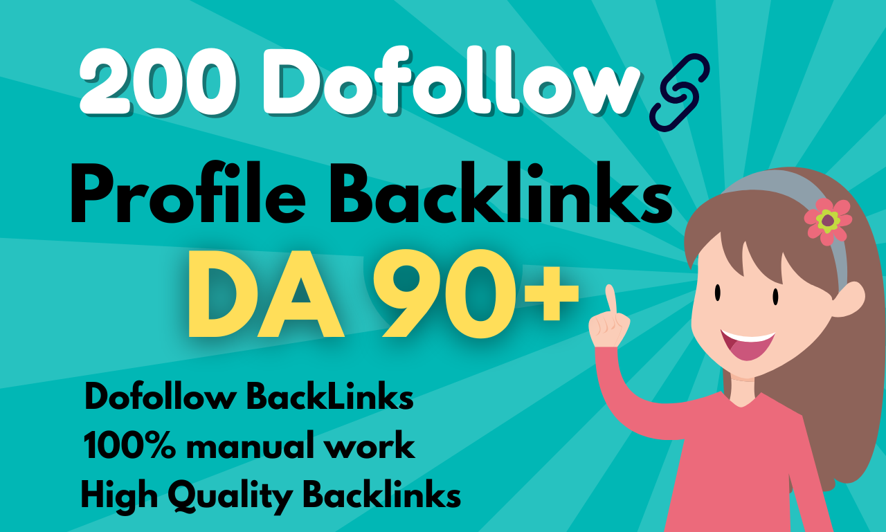Get 200 Profile Backlinks on DA 90+ with permanent do...