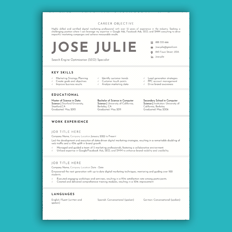 I will Professional Resume design Apple Mac Pages for...