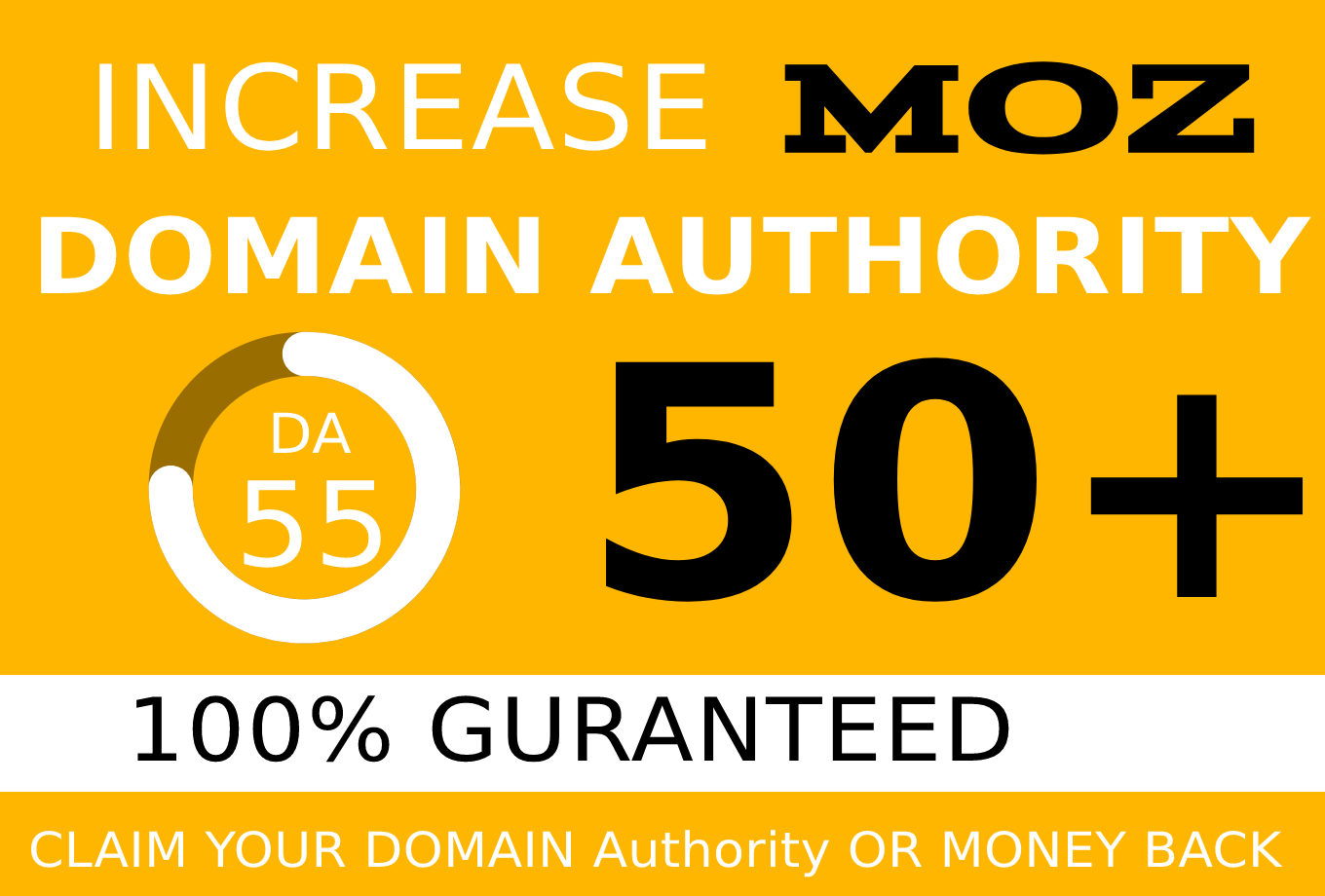 I will increase domain authority 35 plus with White h...