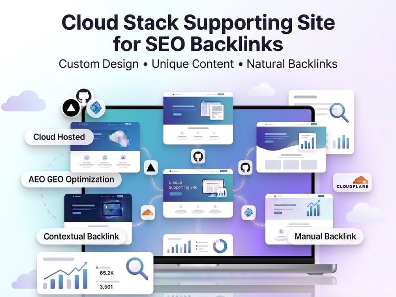 Build 1 Unique Cloud Stack Supporting Site for SEO Ba...