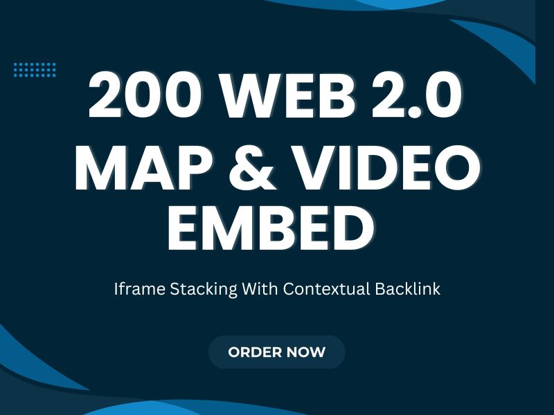 200 Web 2 Map and Video Embed SEO Backlink
