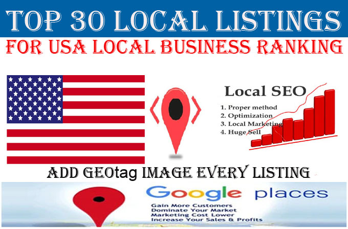 30 Local Listings Service for USA local Business Rank...