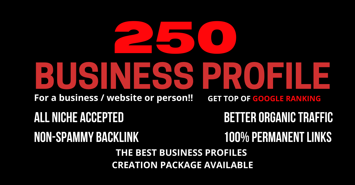 Manually Created 250 PR9 Whitehat High DA Authority Business Profile To Improve Website Ranking