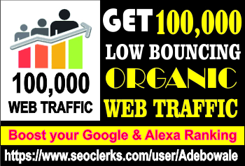 Get 100,000 Organic web traffic to your website/blog