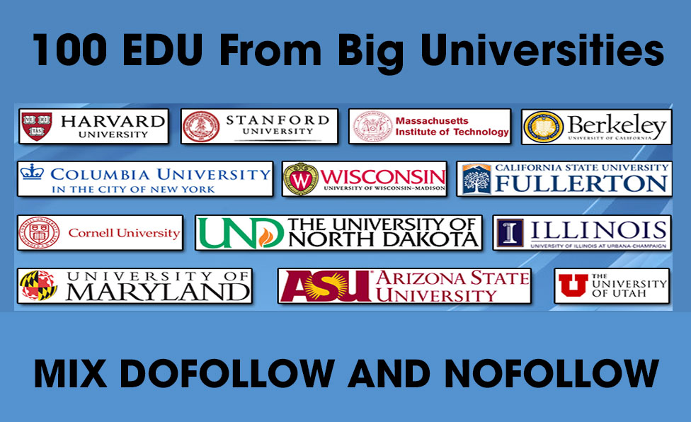 100 EDU Backlinks From Big Universities Private Netwo...
