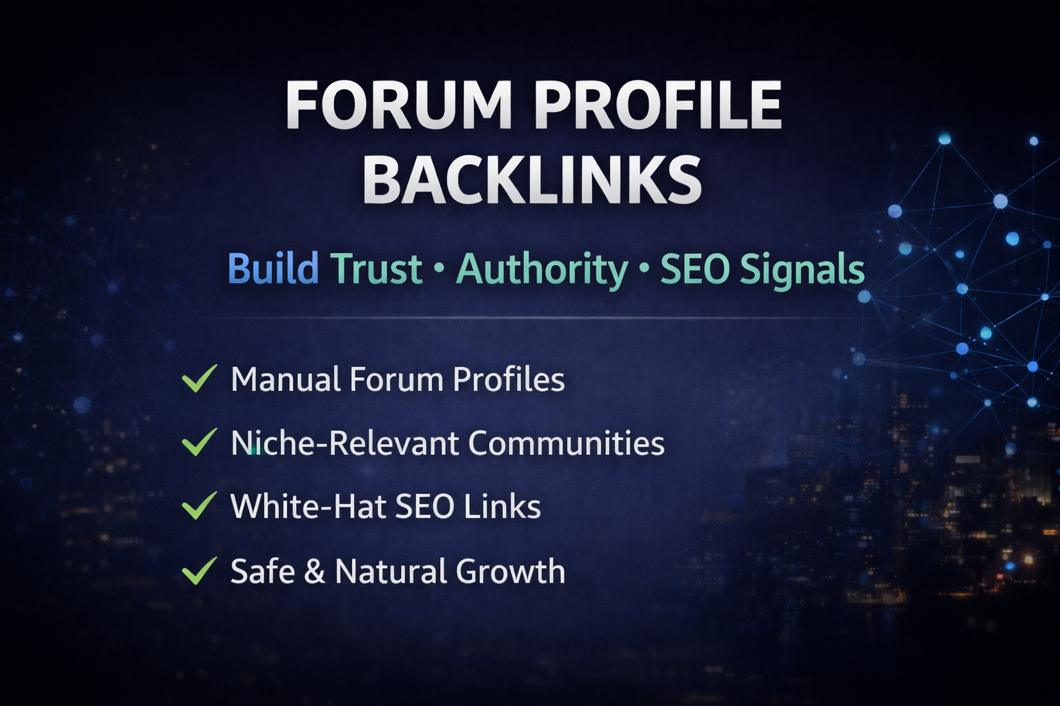Build 100 high-quality forum profile backlinks for safe SEO growth