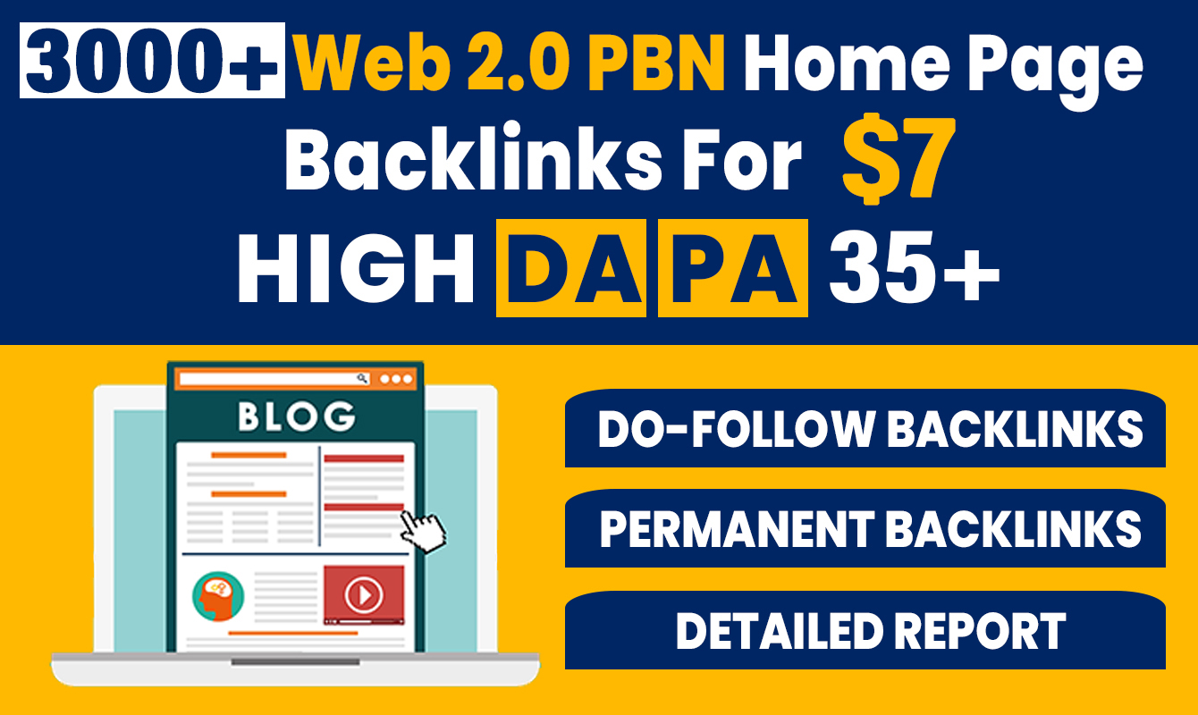 3000+ High DA PA Permanent Web 2.0 PBN Home Page Back...