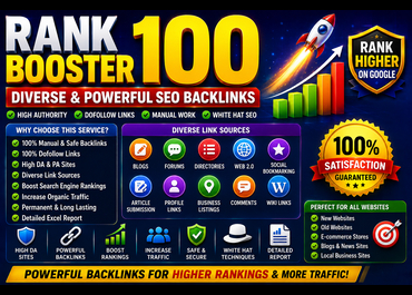 Rank Booster 100 Diverse Powerful SEO Backlinks For Google Ranking