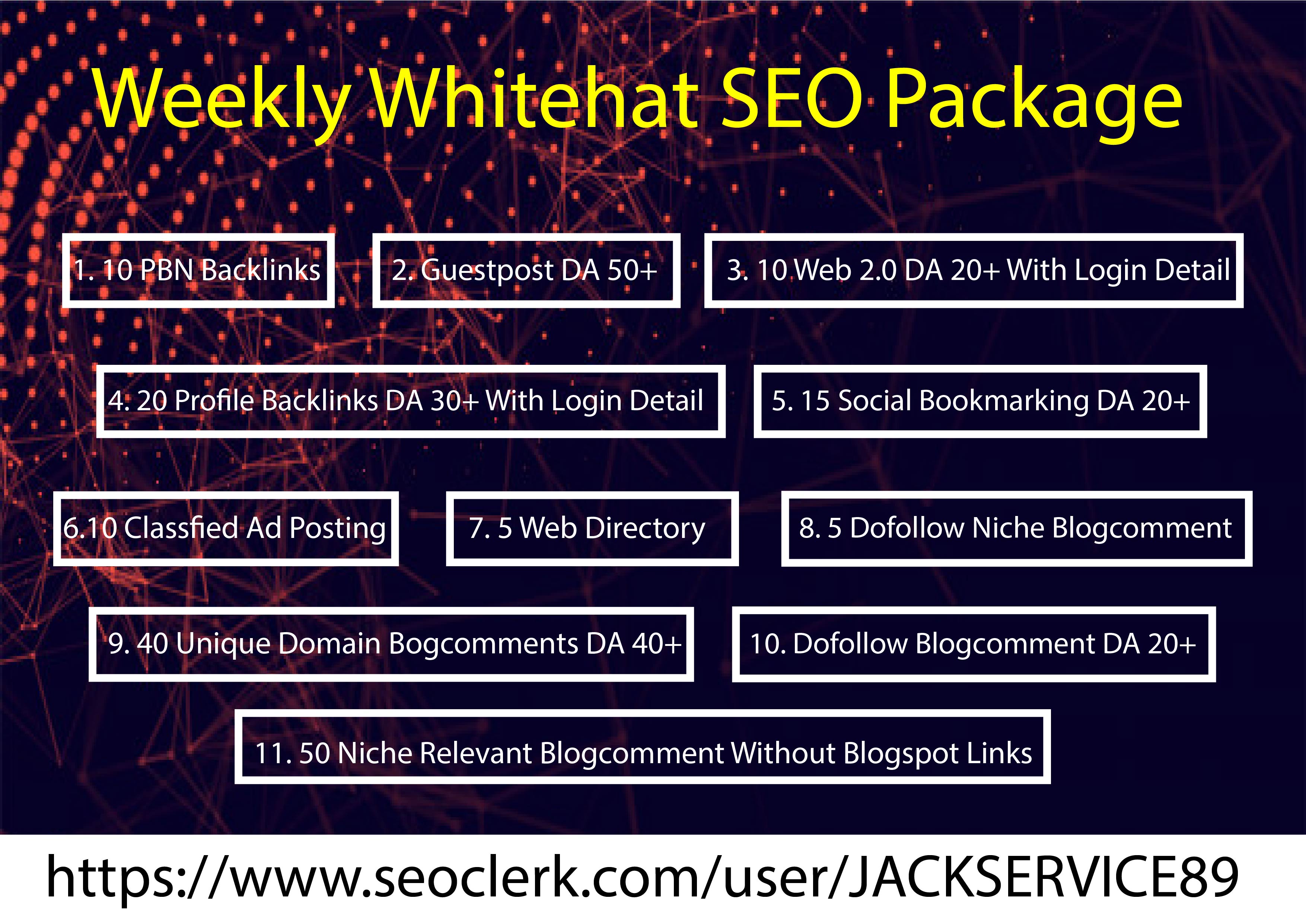 I will do weekly whitehatseo package