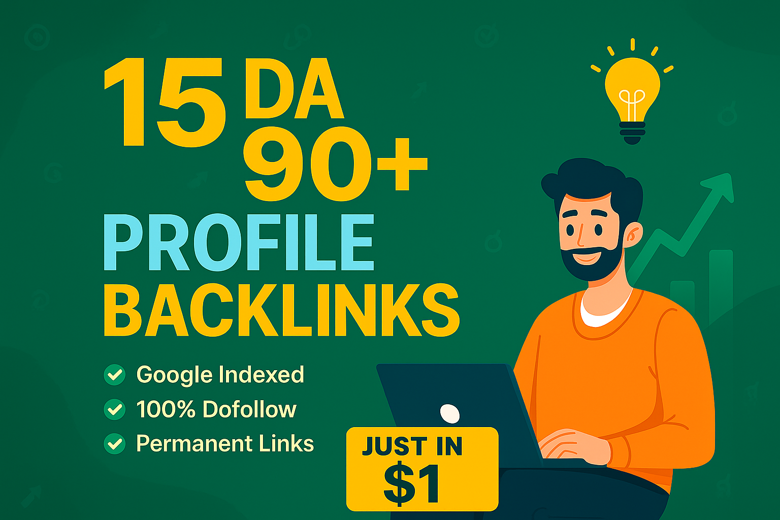 Rank Faster with 15 DA 90+ Dofollow Profile Backlinks