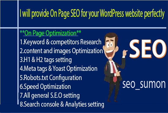 I will provide wordpress onpage SEO services perfectly