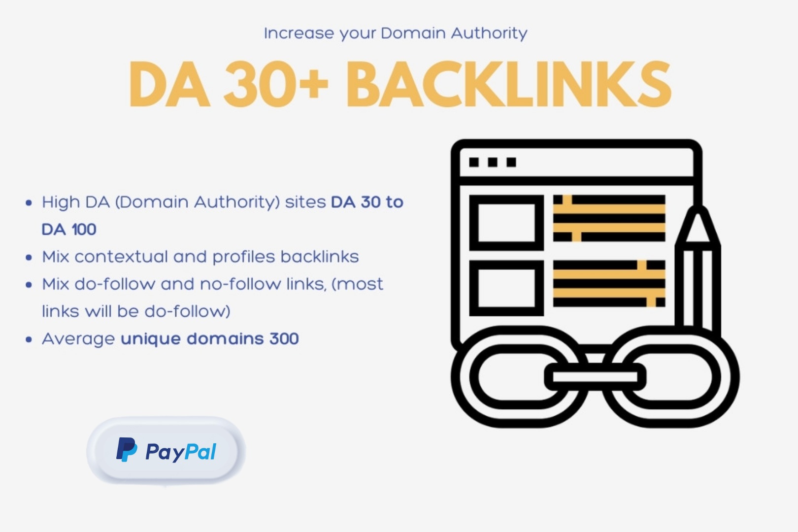 I will Create 100 DA30 to DA100 High Quality Backlinks