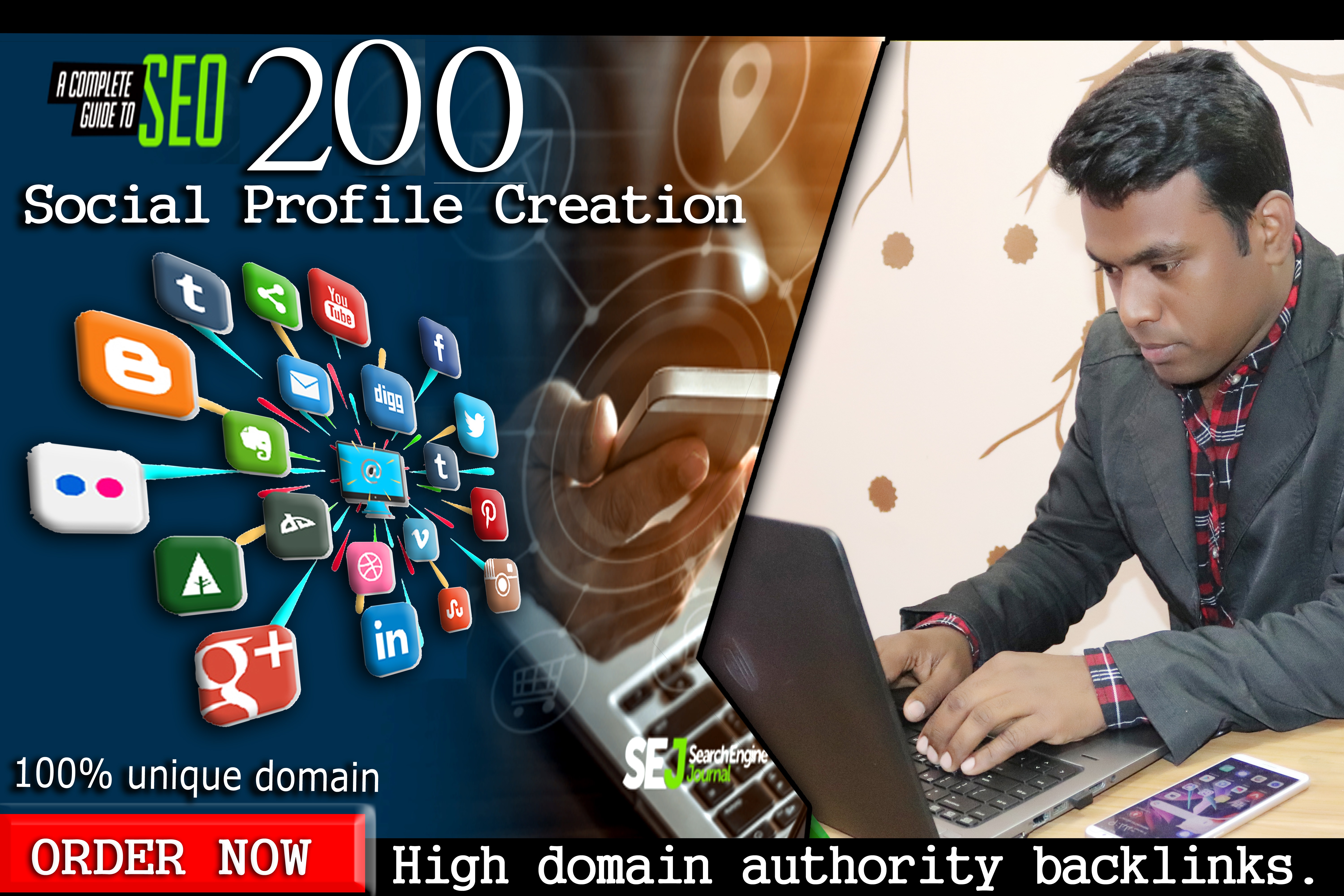 I can do 20 social media profile creation