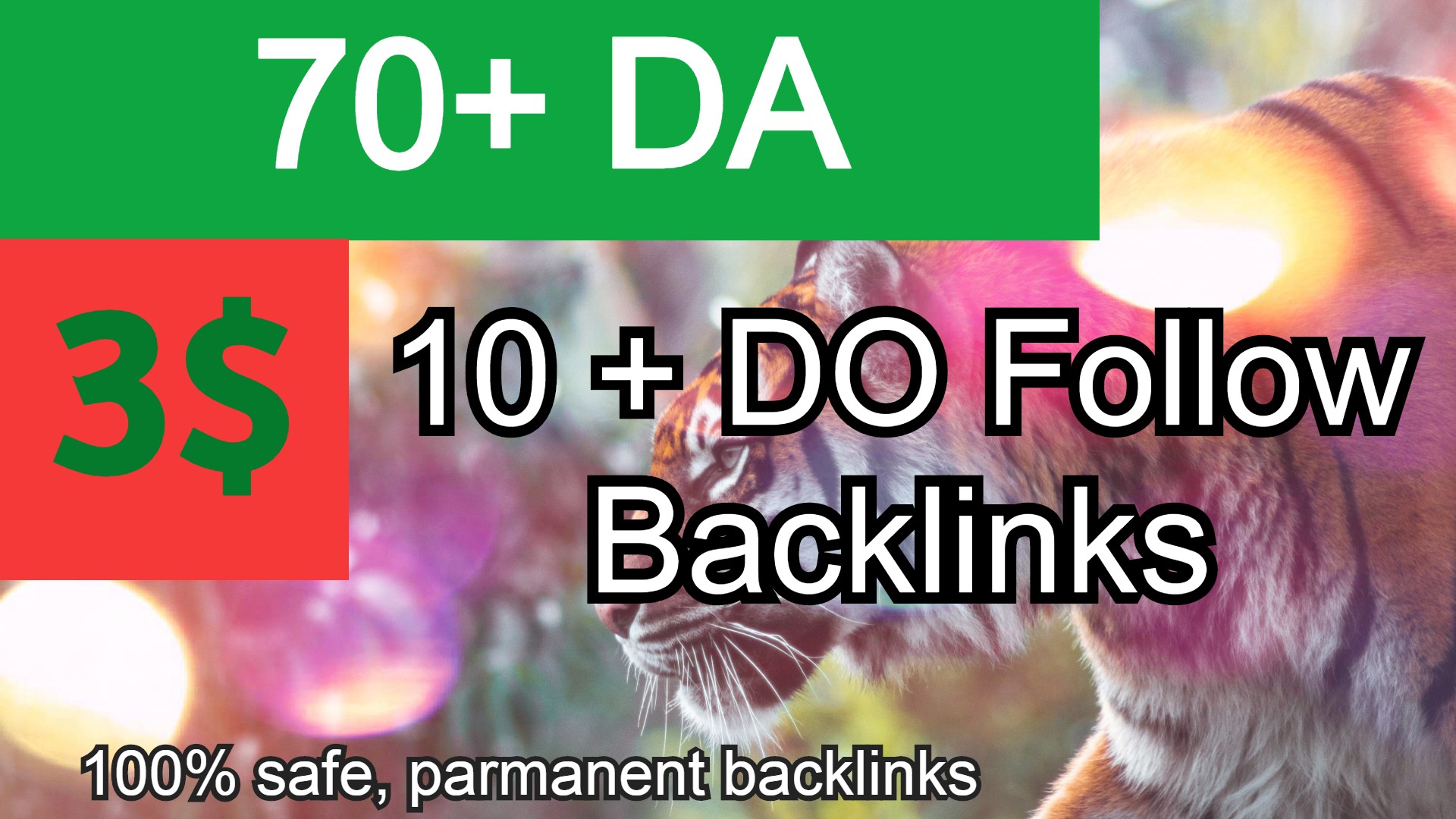 70+ DA 10+ Dofollow highpowerful TIGER Power Backlink...