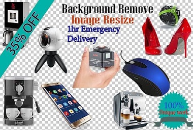 I will 20 image resize,crop,remove background,transparent and white in 1 hour