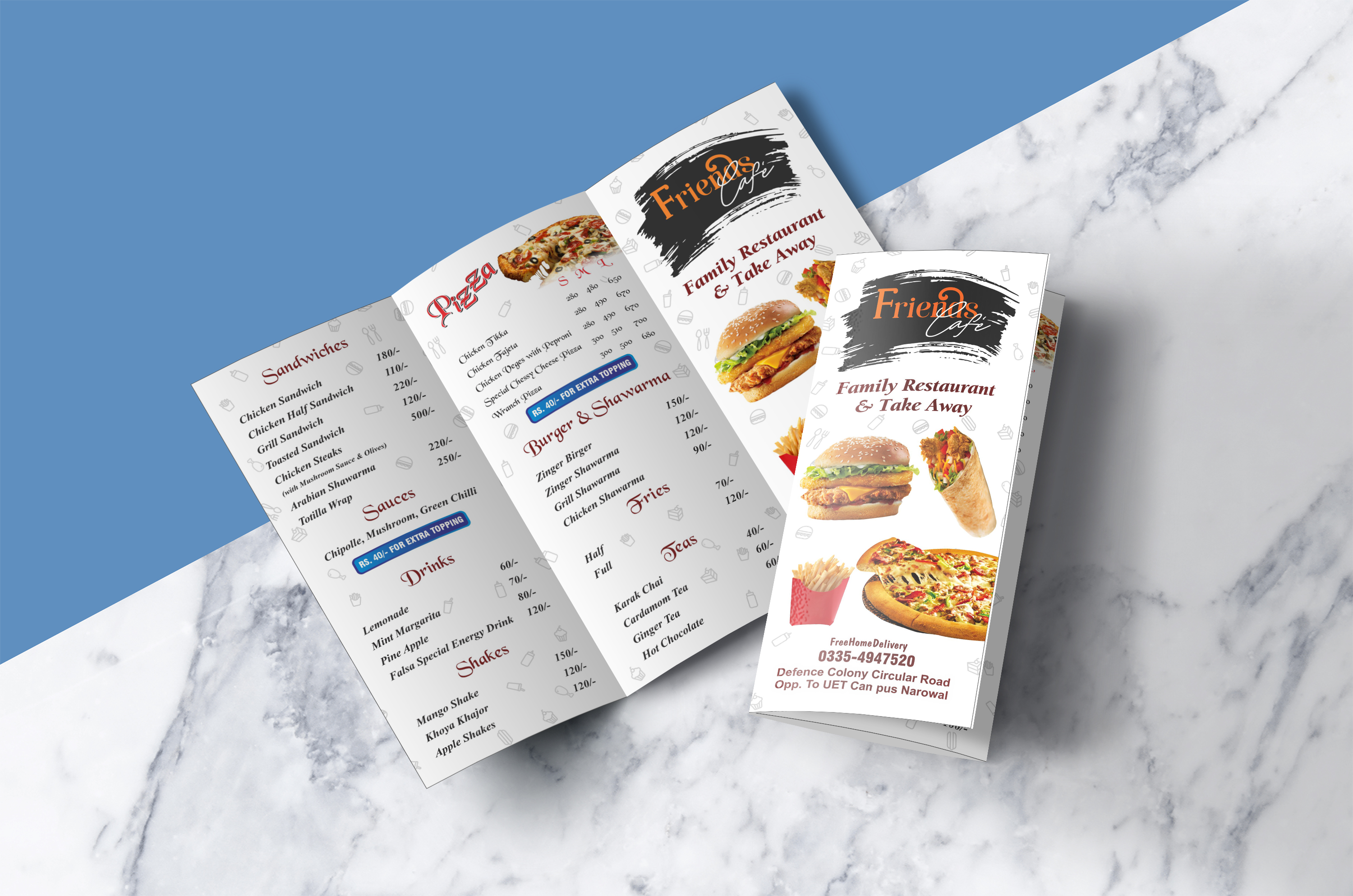 I will design professionally food, restaurant, menu...