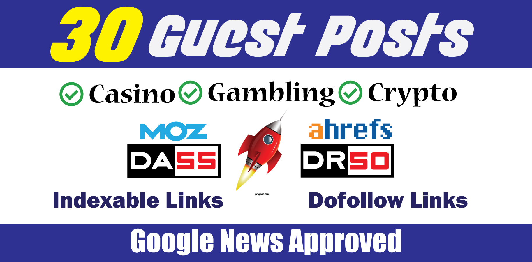 30 Guest Posts For Casino, Gambling, Crypto [DA55, DR30 Google News Blogs]