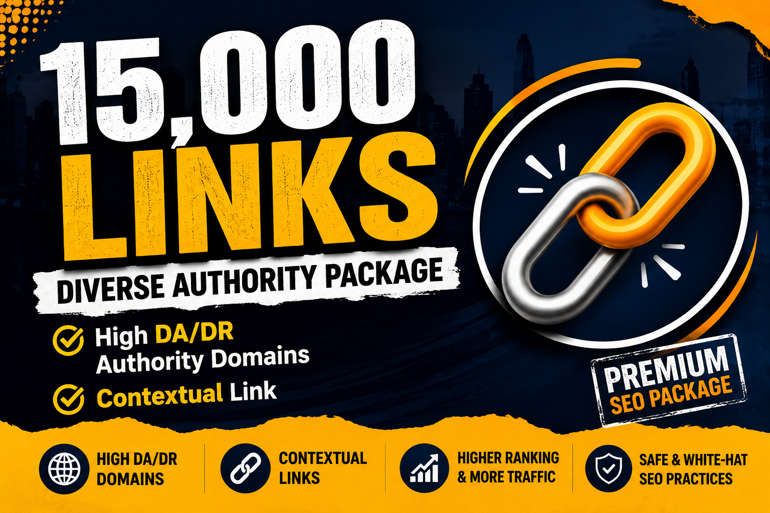 15,000 Links Diverse Authority Package | High DA/DR Authority Domains | Contextual Link