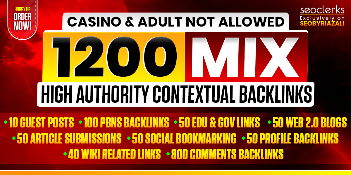 1200 Exclusive High Authority Contextual backlinks Mix Of PBNs,  Guest Posts,  web 2.0 and EDU/GOV More