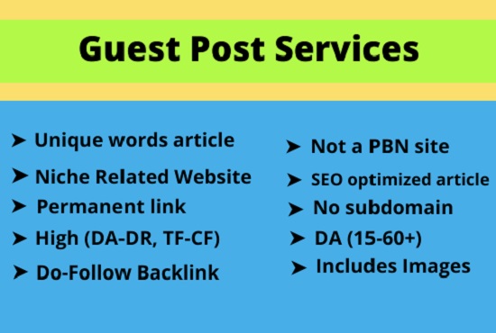 I will do high authority guest post outreach and backlinks