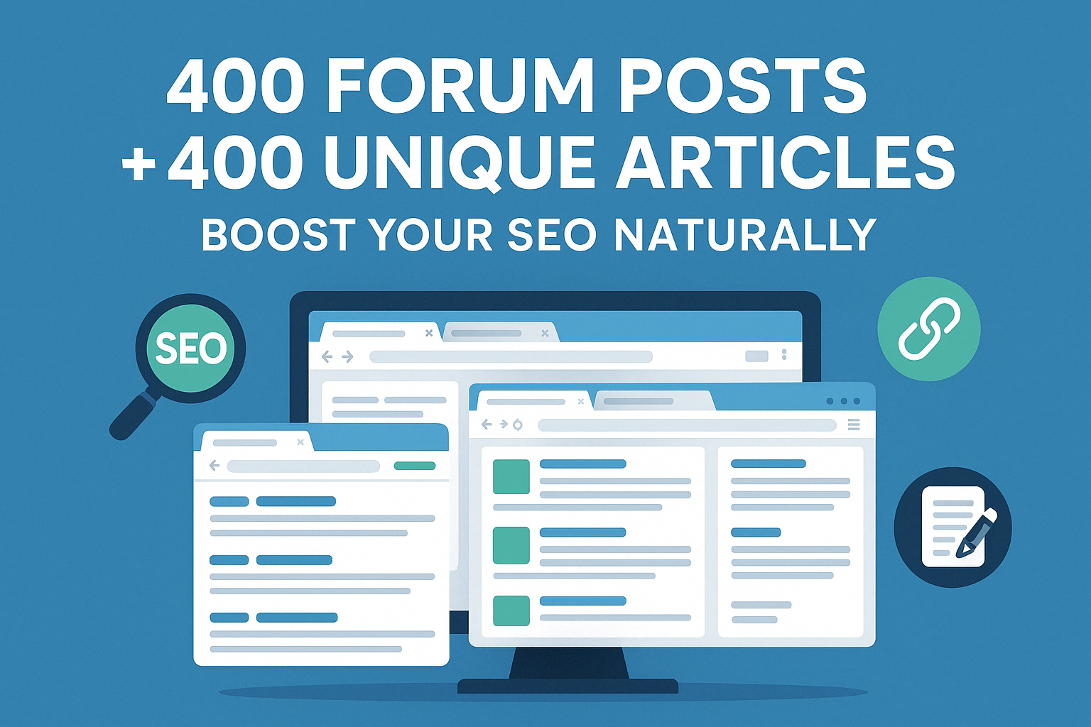 Post 400 Forum Article Backlinks with 400 Unique Nich...