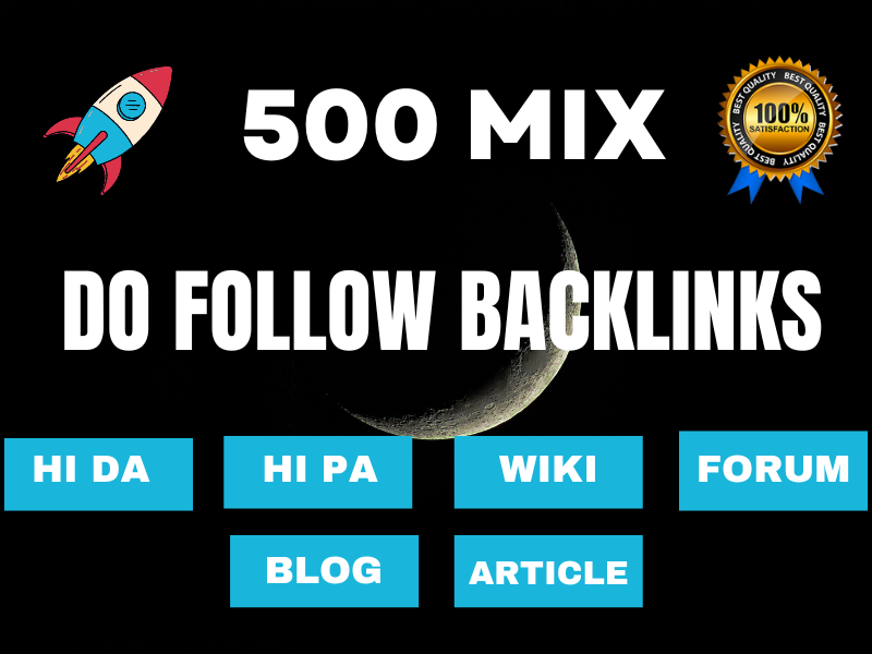 Build 500 High Authority Dofollow Mix Seo backlinks f...