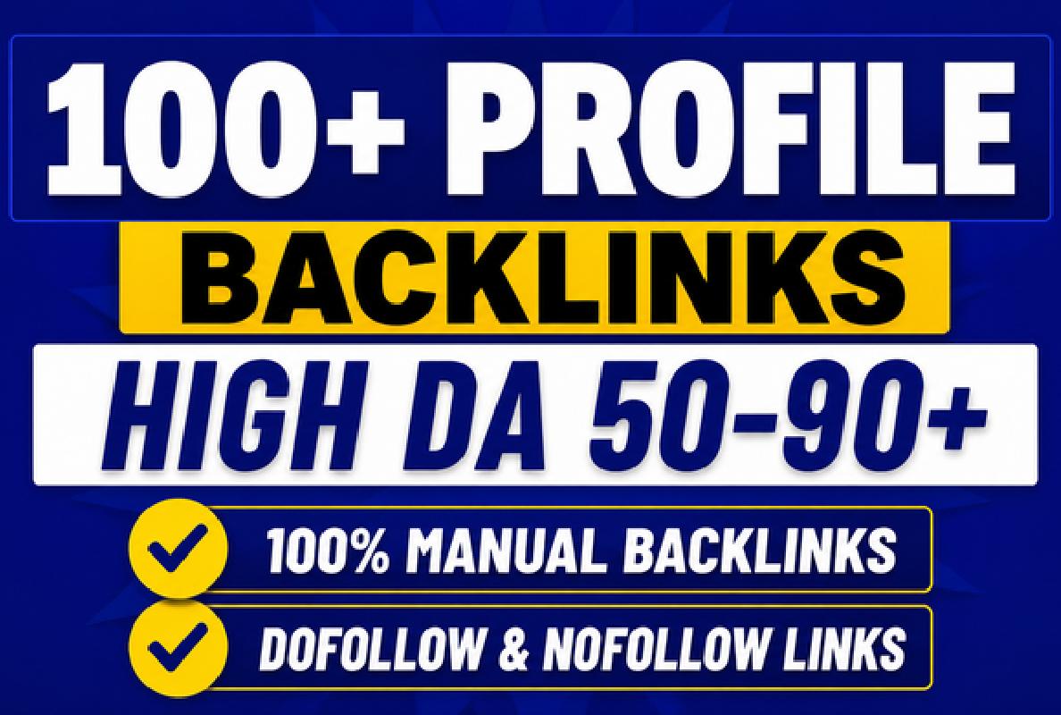 I will create manual 100+ profile backlinks to boost your website SEO