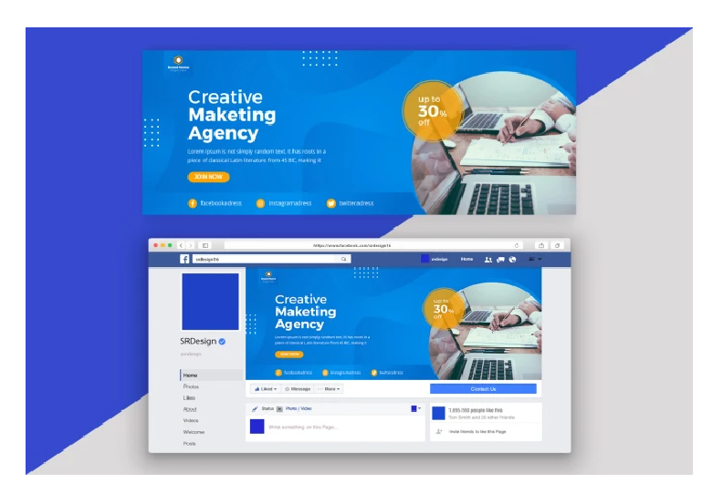 Amazing 2 unique Facebook banner design