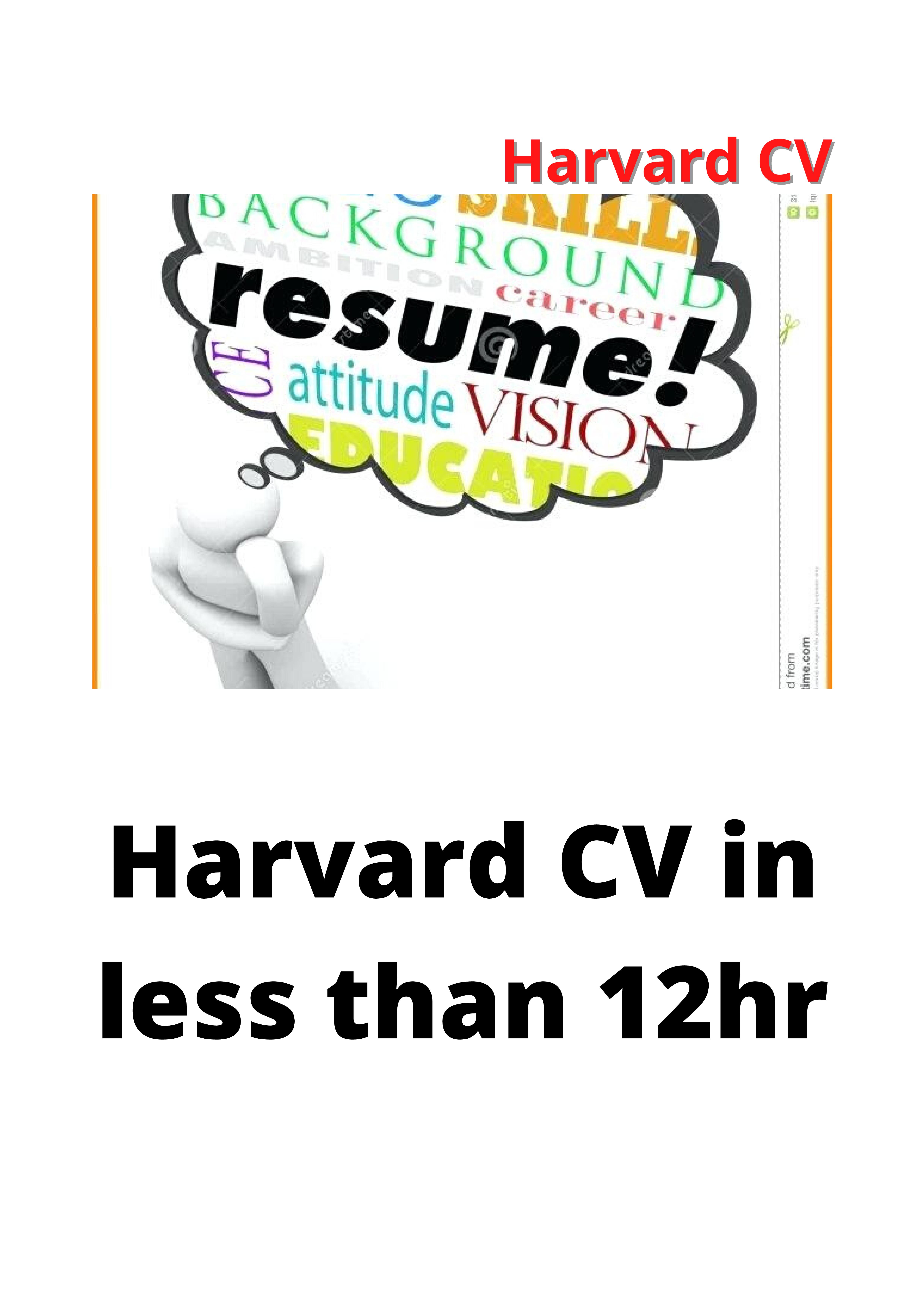 I will produce professional Harvard Style resume and ...
