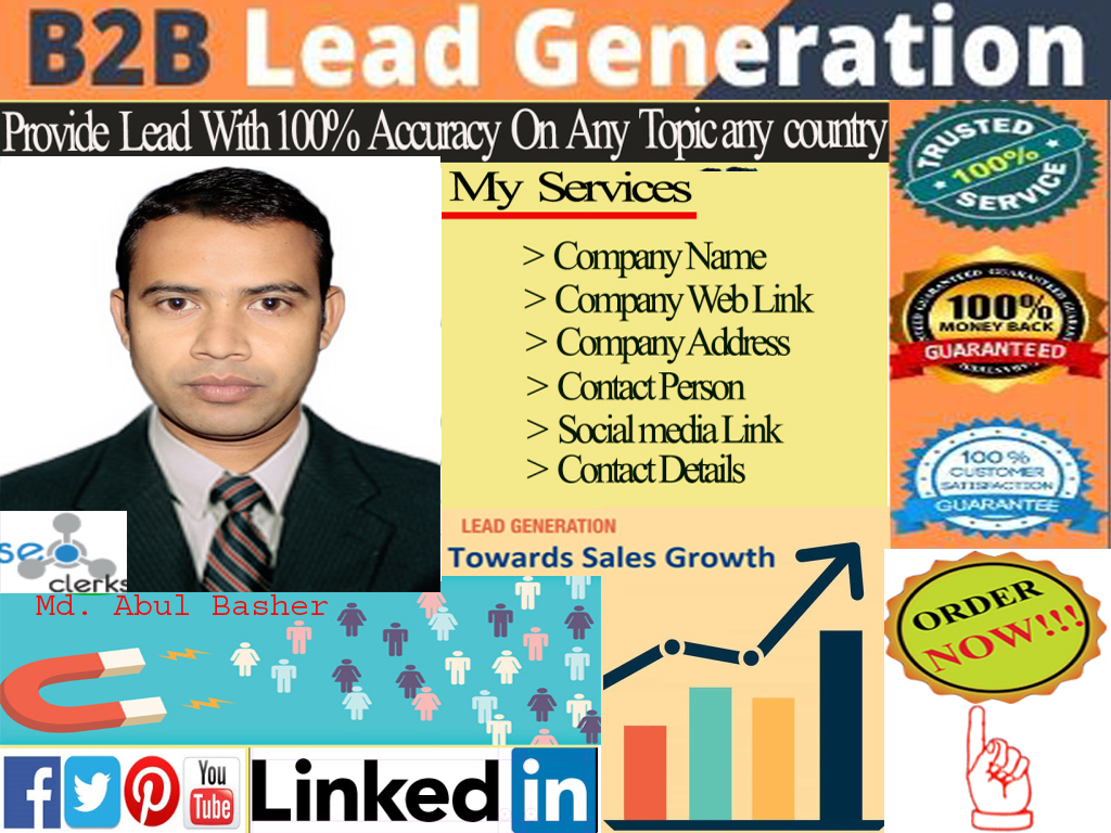 I will do 200 b2b lead generation for target industry...