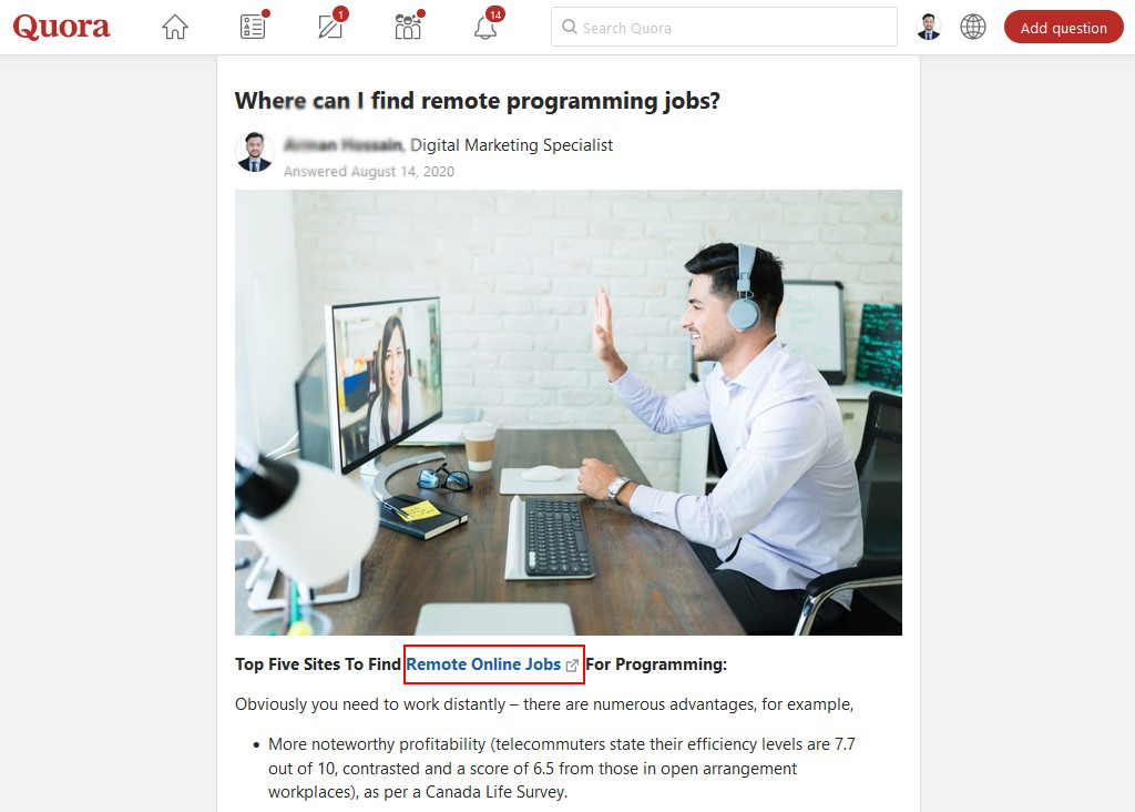 GET 12 Best Quora Answer With SEO Clickable Backlinks