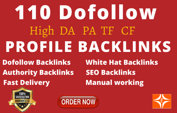 Create Manually 110 pr9 da 90 High Authority Dofollow Profile Backlinks