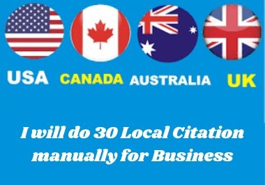 I will manually create 30 local citations USA, Canad...