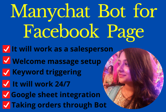 I will build MANYCHAT for your Face-book page and website
