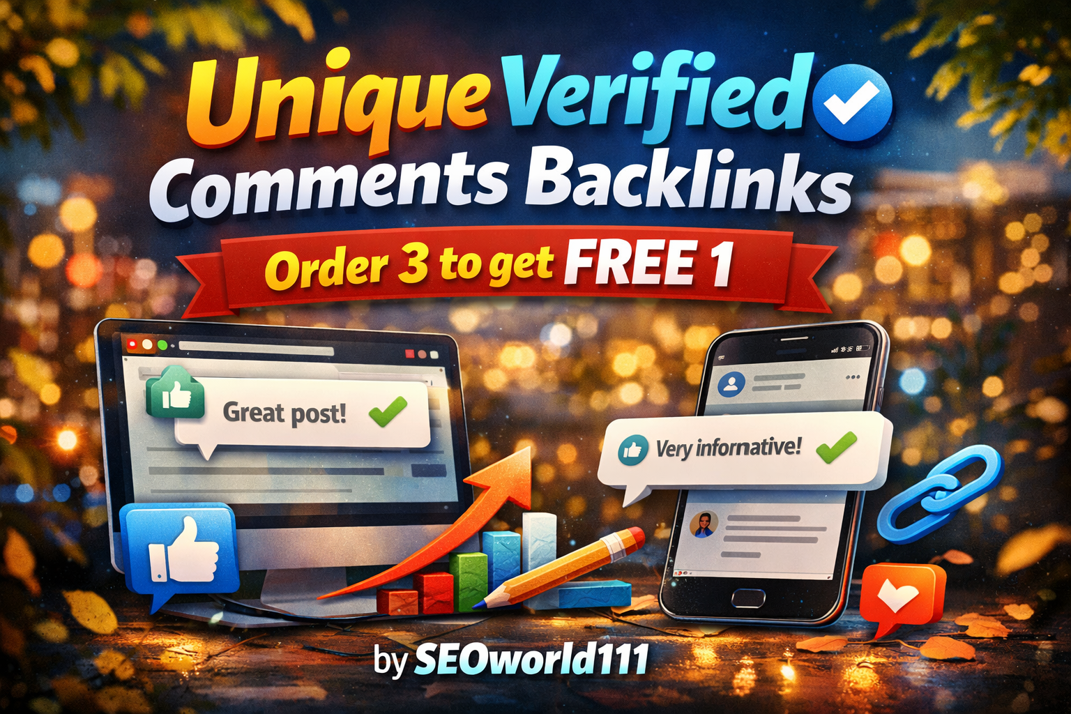 Unique 10,000 Verified Comments Backlinks - Order 3 to get free 1
