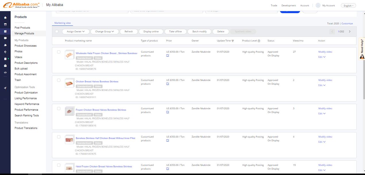 I will add your product posting and product listing on alibaba