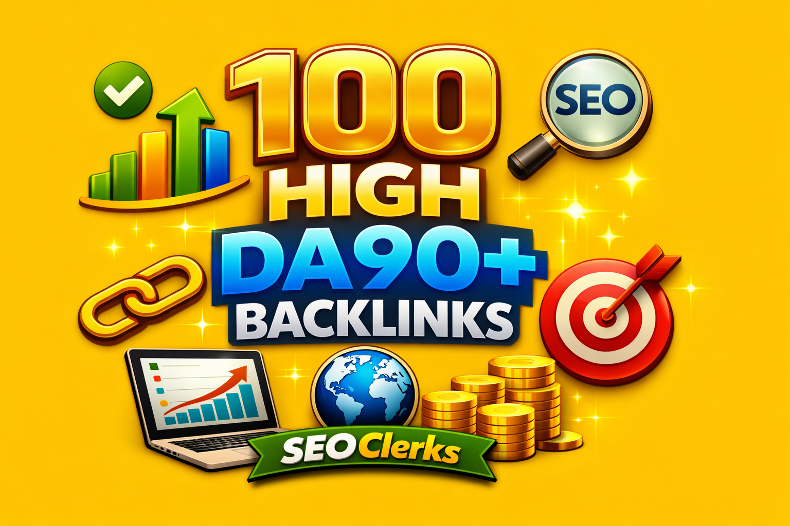 Increase Ranking with 100 High Quality DA90+ SEO Backlinks