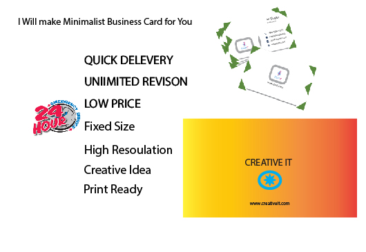 I will make unicqe minimalist Business card for you
