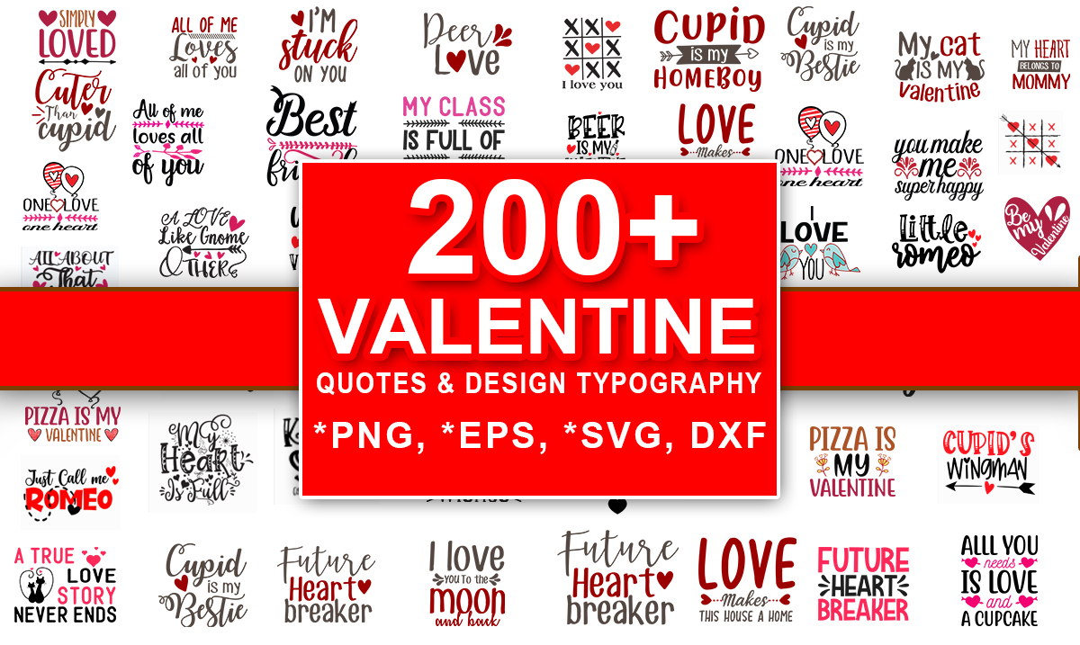 deliver 200 valentine quotes t shirt design typograph...