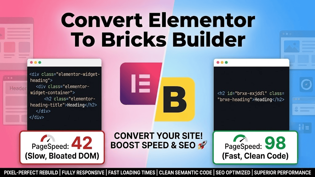 Convert, Clone or Migrate Elementor to Bricks Landing Page