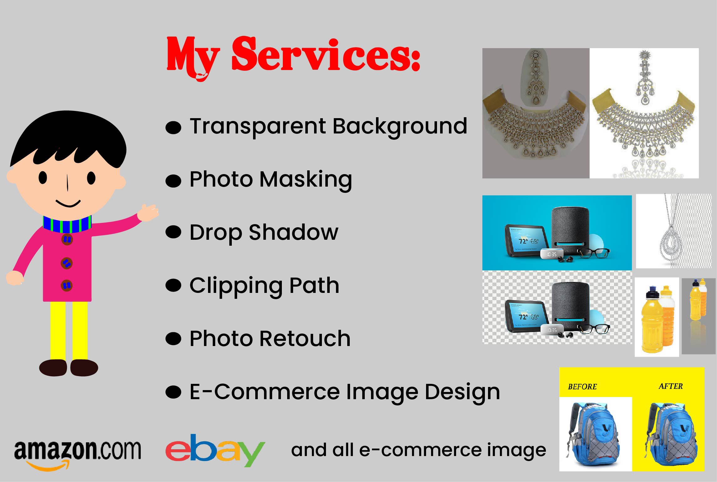 I will background remove and photo edit on your image