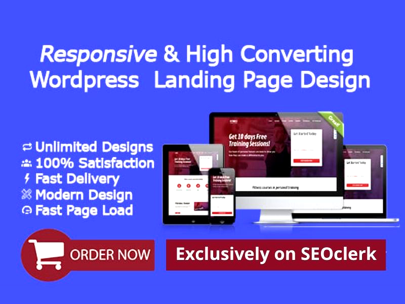I will create a modern WordPress landing page, WordP...
