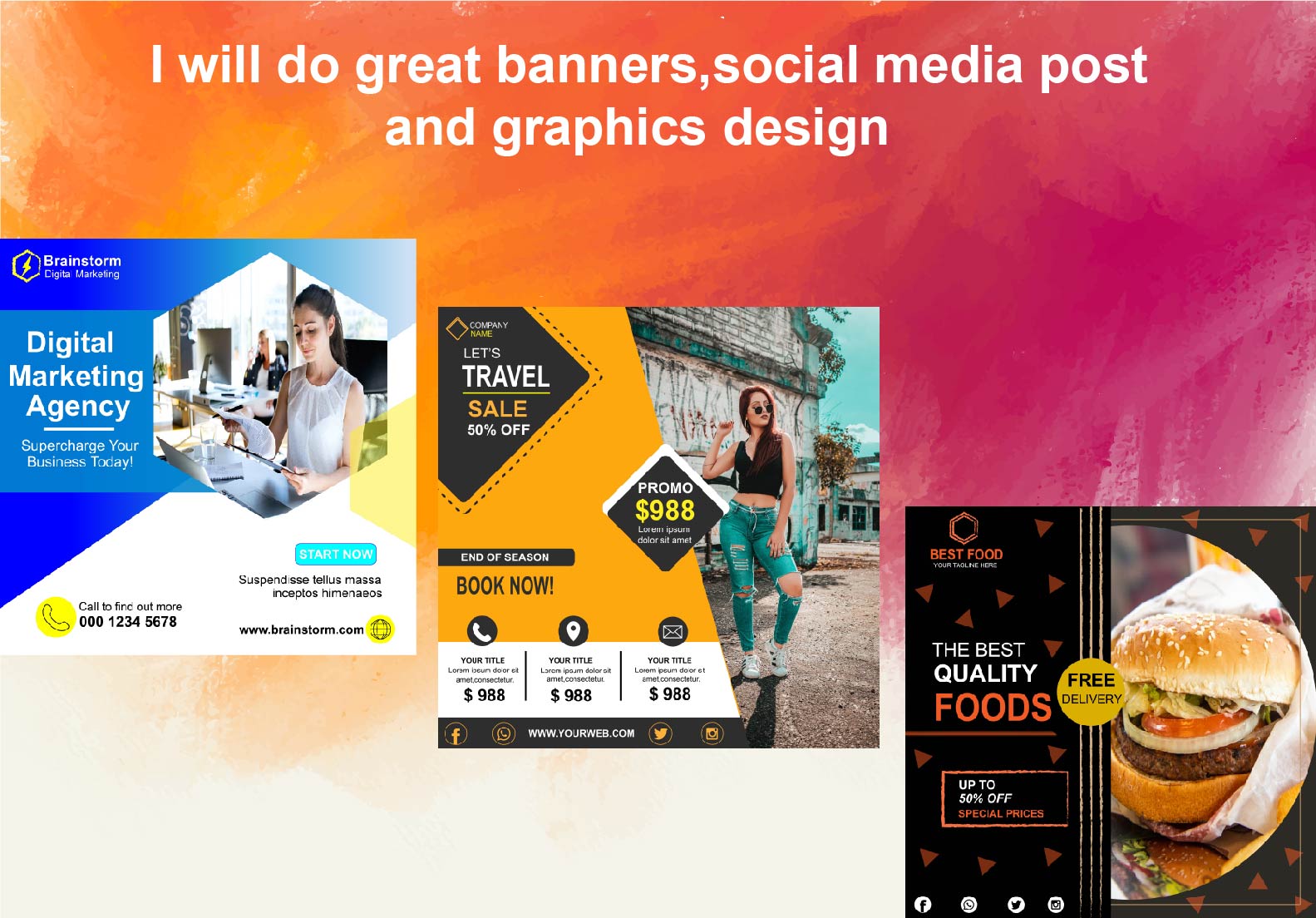 I will do great banners, social media post and graph...