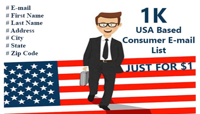 1K USA Based Consumer Email List for Marketing Campai...