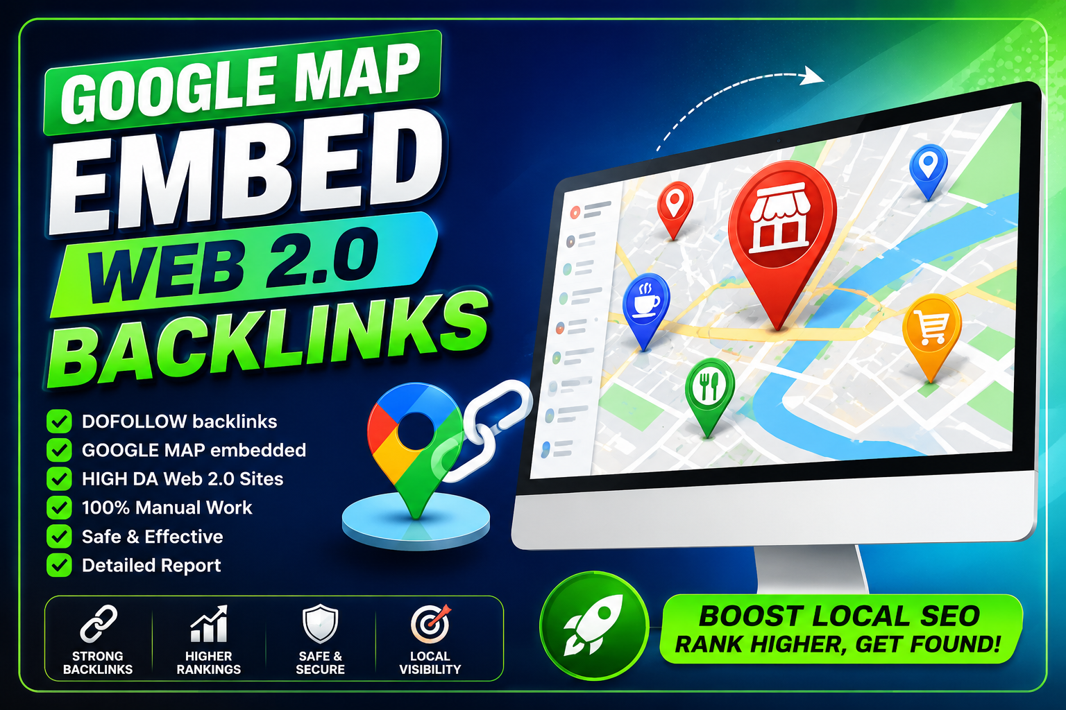 Build 5000 Google Map Embed Web 2.0 Dofollow Backlink...
