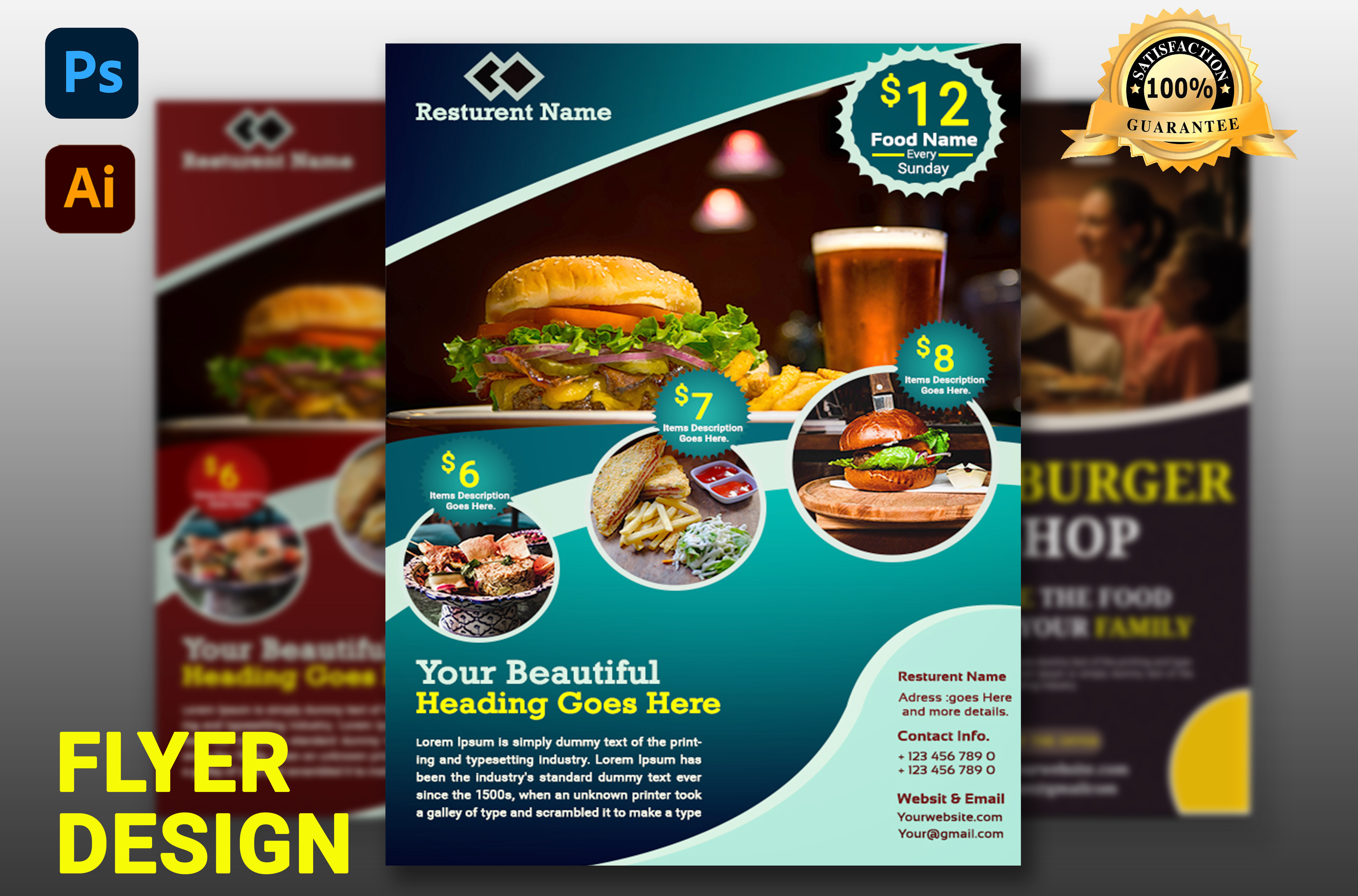 I will design amazing food & restaurant's Flyer 