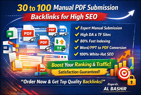 30 to 100 Manual PDF Submission Backlinks for High SE...