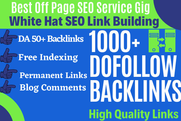 I will create 1000+ white hat seo dofollow backlinks,...