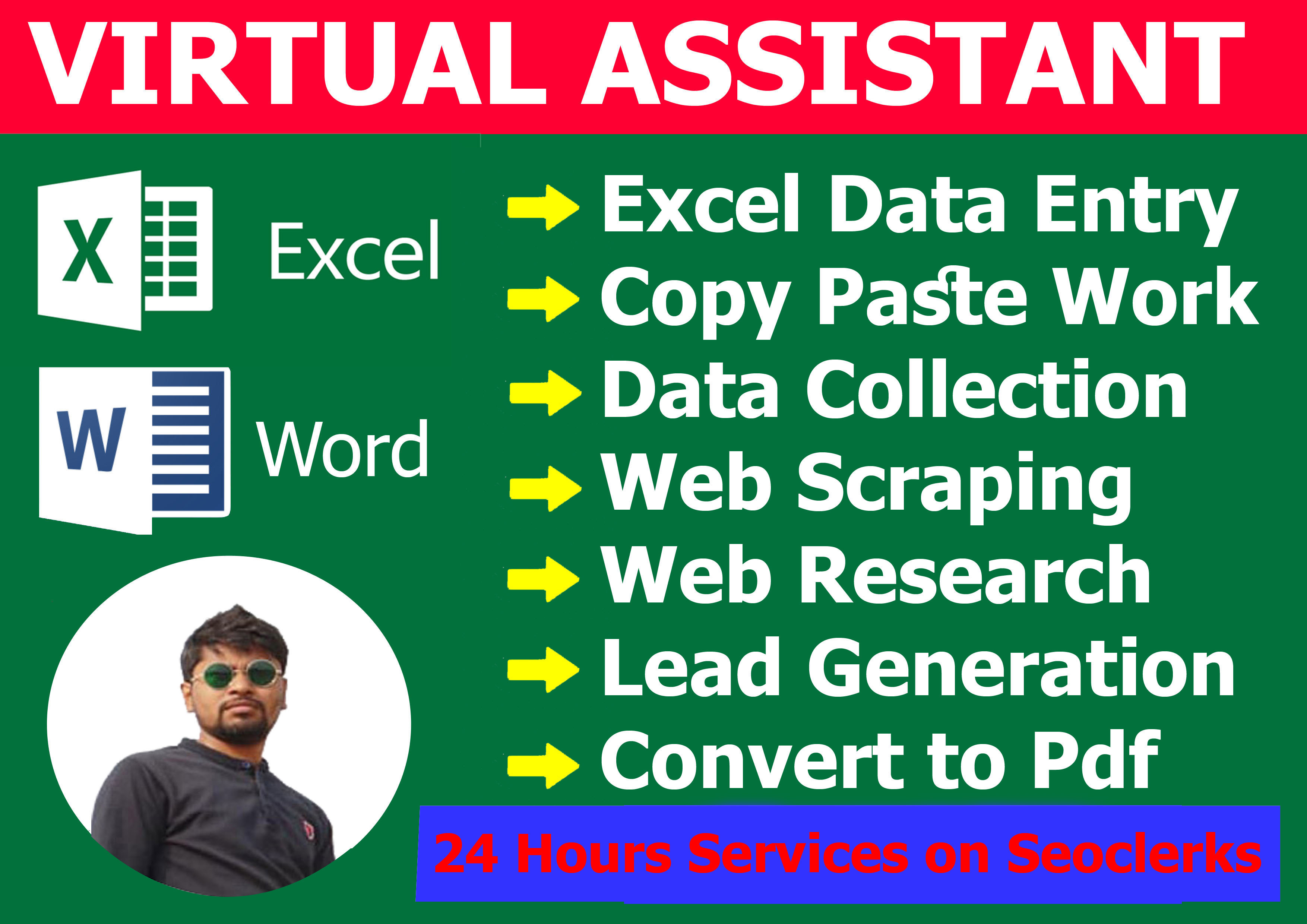 I will do data entry, typing, copy paste, data col...